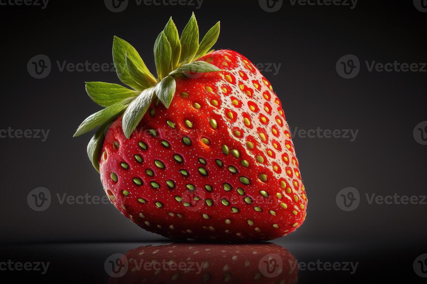 single fresh strawberry fruit. photo