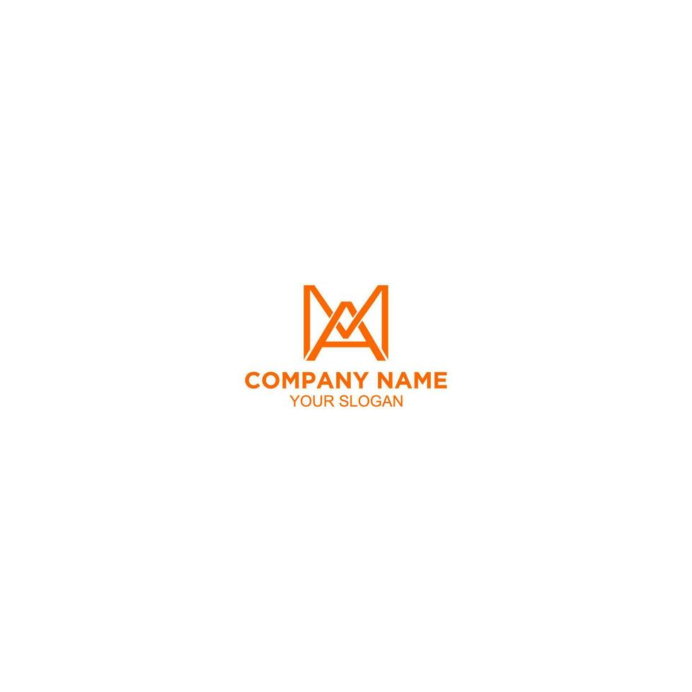 MA  Orange Logo Design Vector