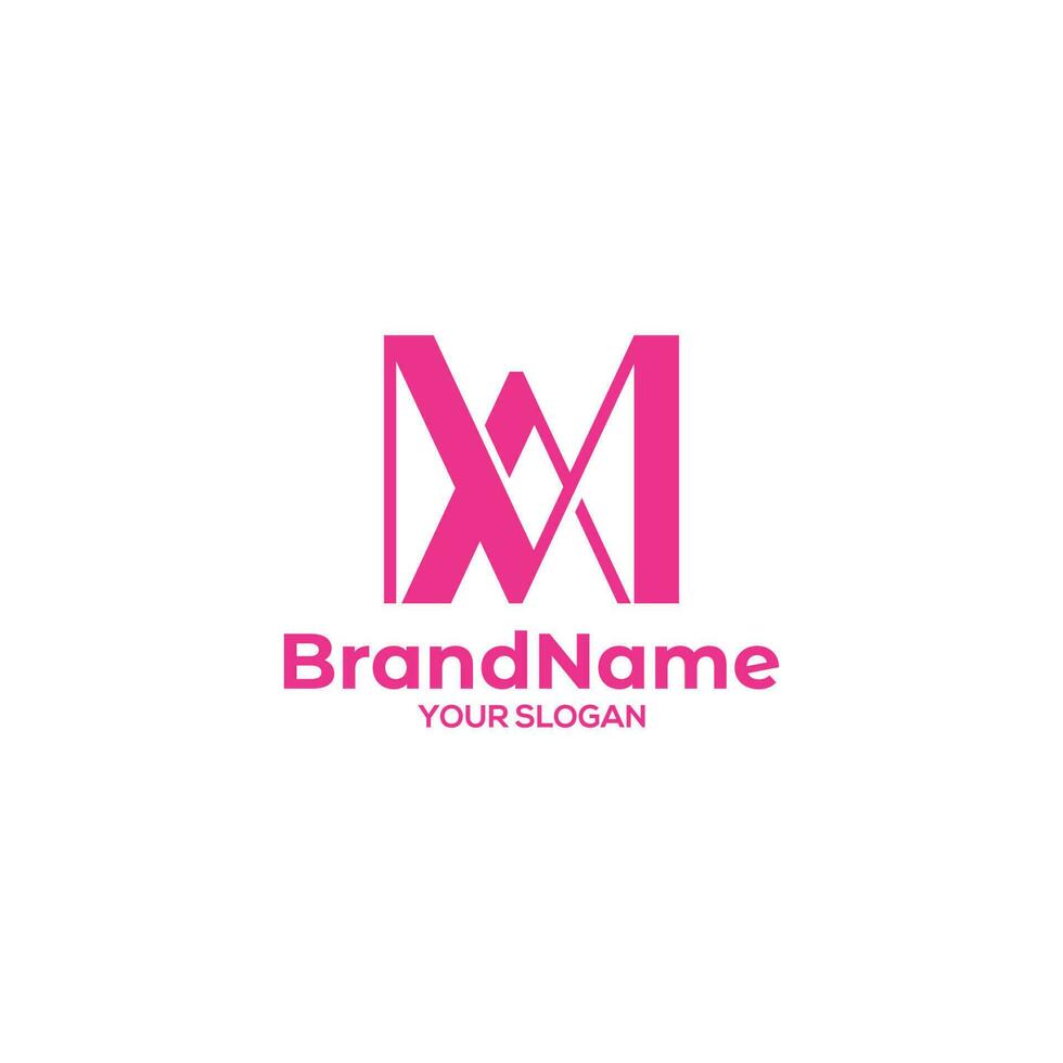 MA Pink Logo Design Vector