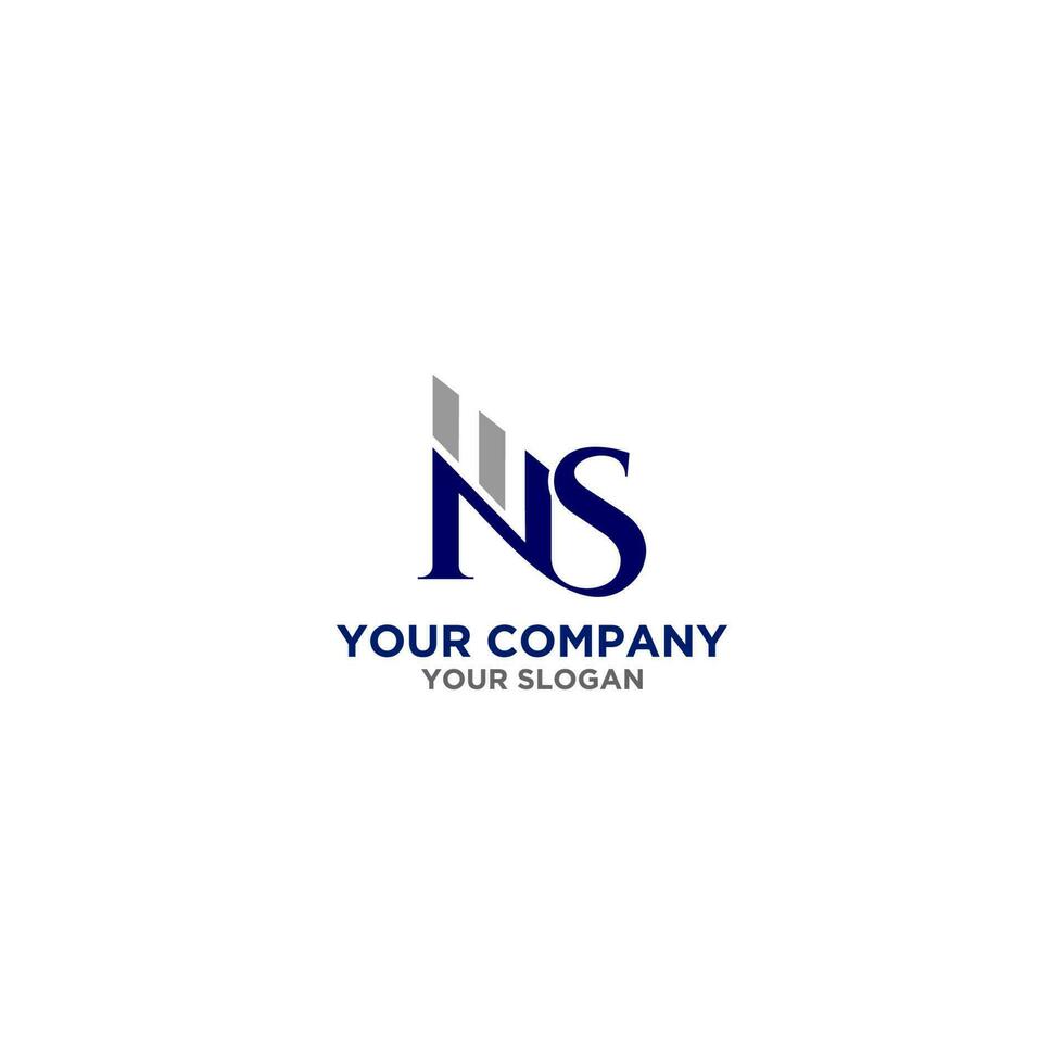 ns contabilidad logo diseño vector