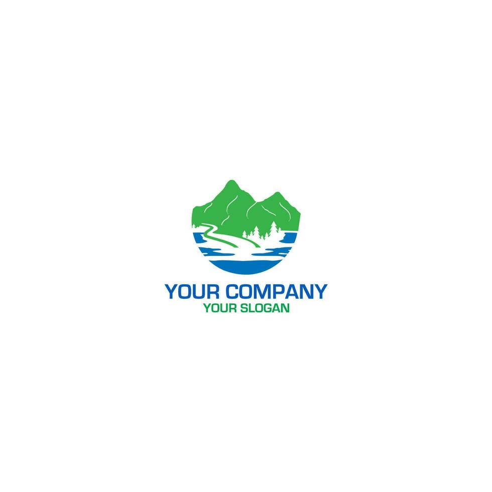 Mountain Lake Logo Design Vector