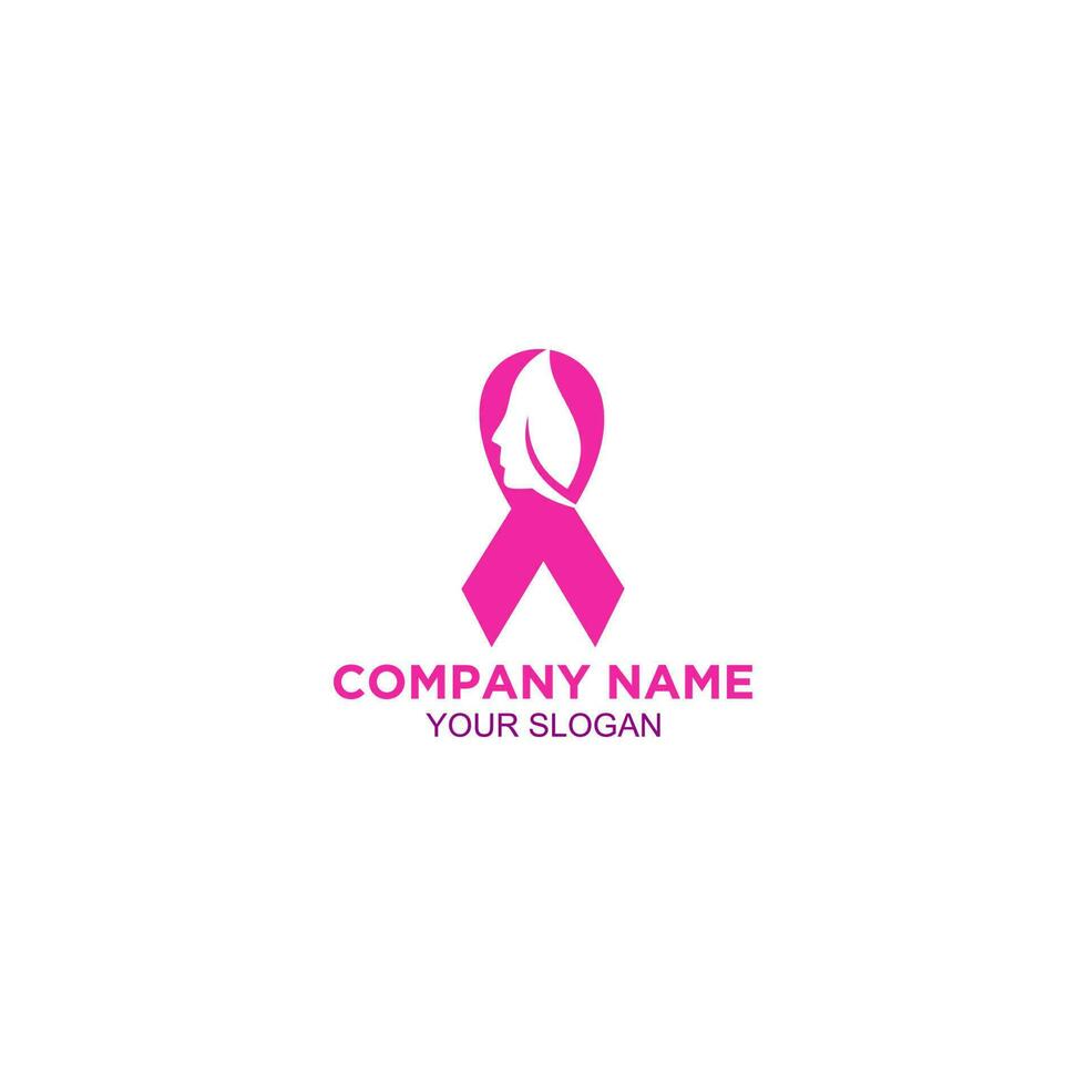 octubre lucha pecho cáncer logo diseño vector