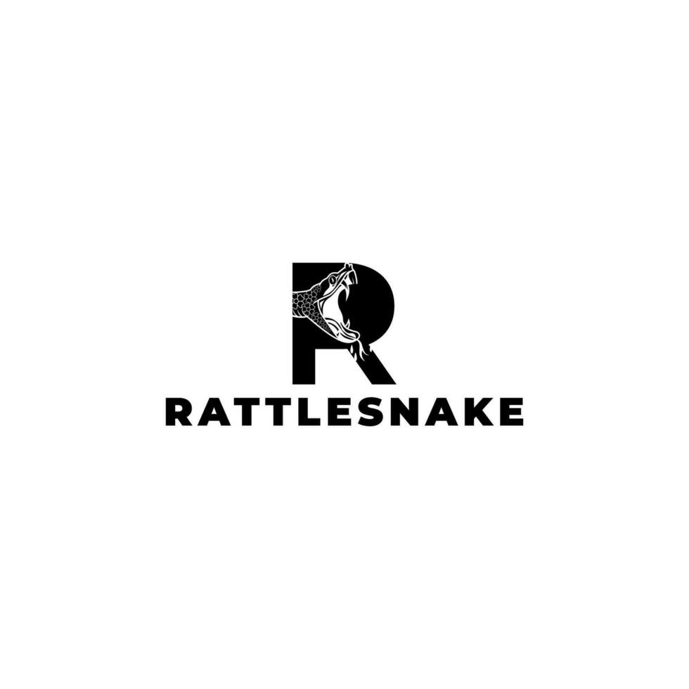 R Rattlesnake Logo Design Vector