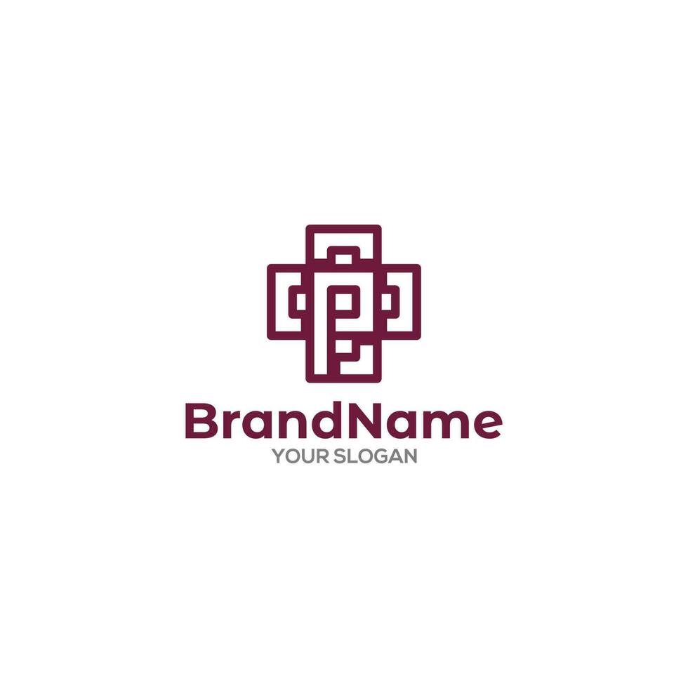 P Hospital Logo Design Vector