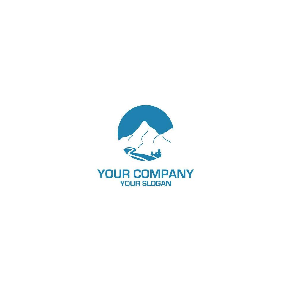 Mountain Lake Logo Design Vector