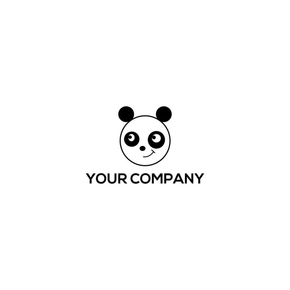 Simple Head Of Panda Logo Design Vector