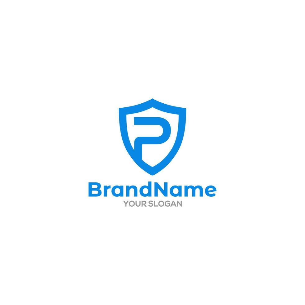 Shield P Logo Design Vector