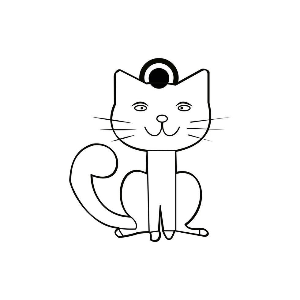 cute kitten with ribbon overhead vector