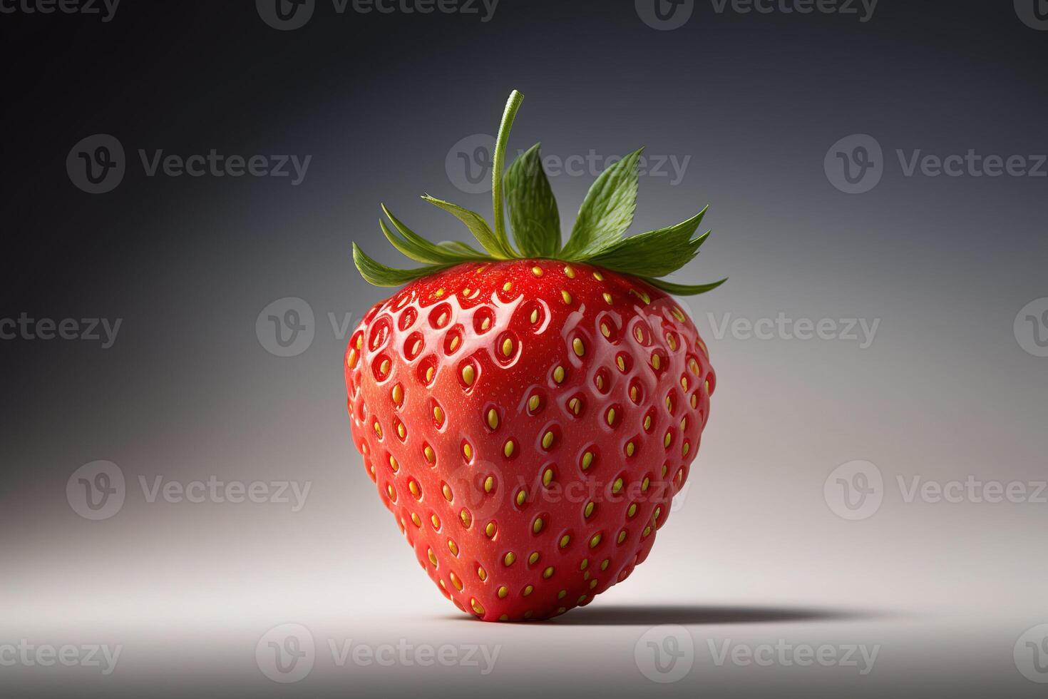 single fresh strawberry fruit. photo