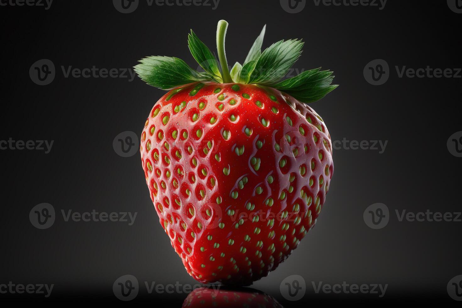 single fresh strawberry fruit. photo