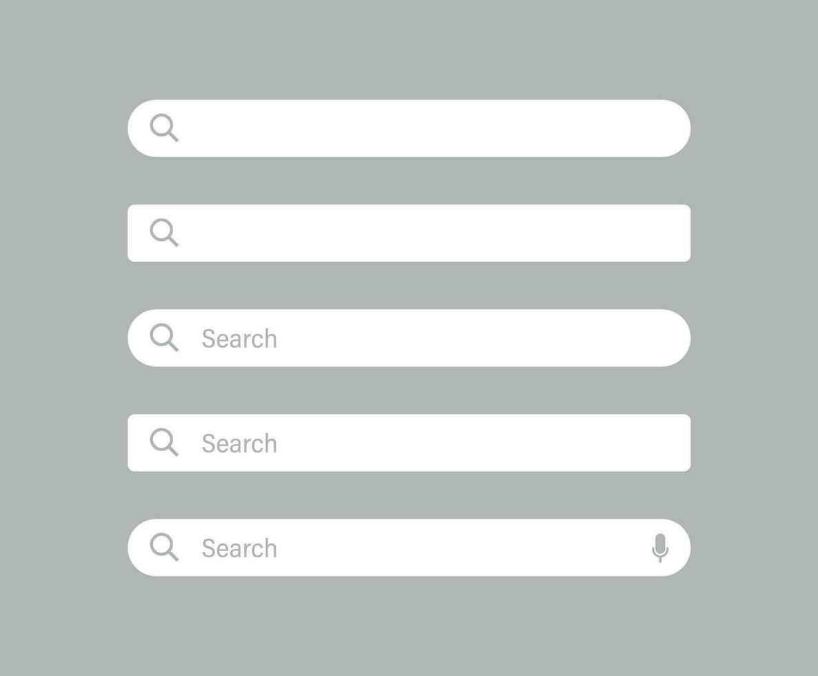 Search bar Set. blank search bar icon for website and ui. empty template search bar for browsers vector