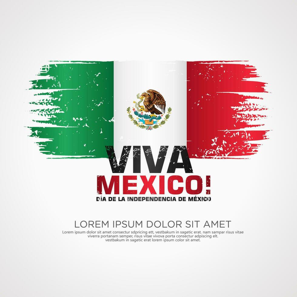 Mexico independence day greeting card template. vector