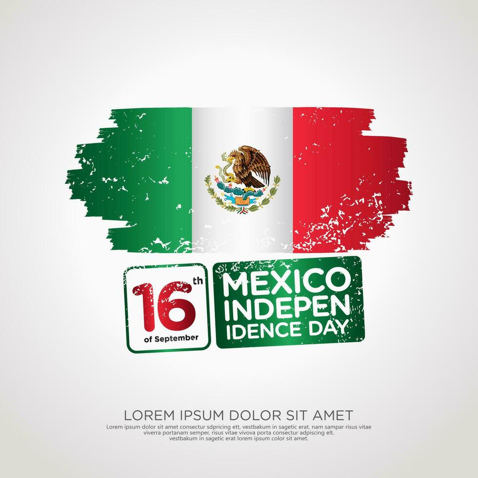 Mexico independence day greeting card template. vector