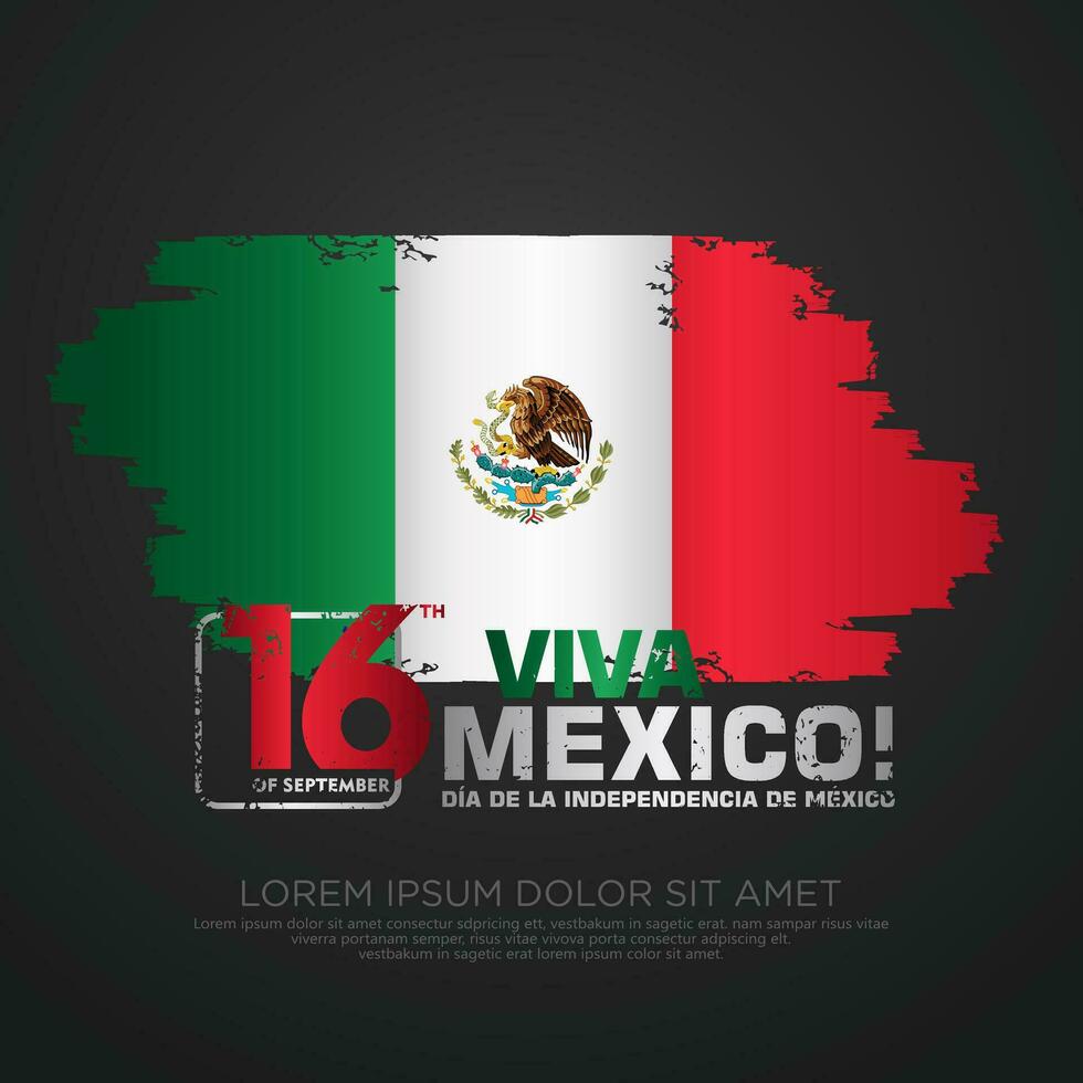 Mexico independence day greeting card template. vector