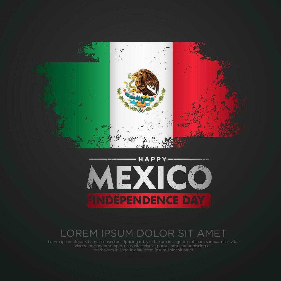 Mexico independence day greeting card template. vector