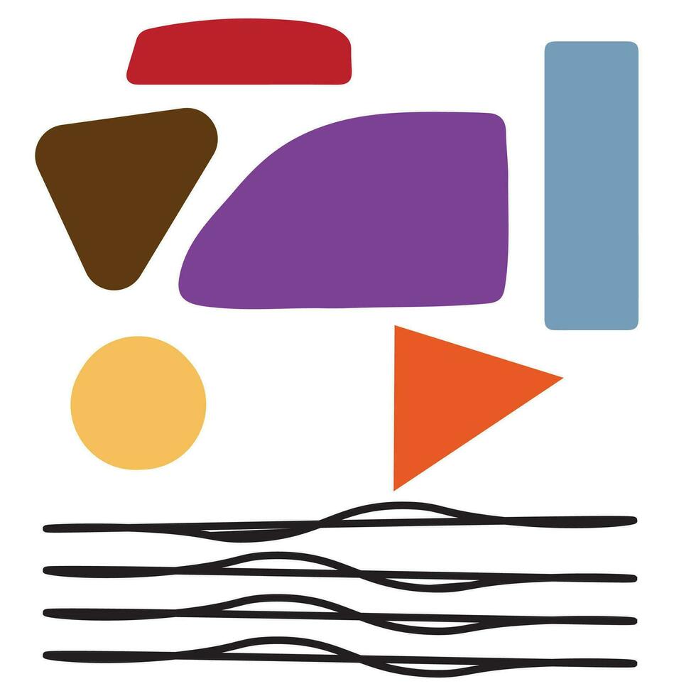 Minimalism abstract Art Shapes Vector