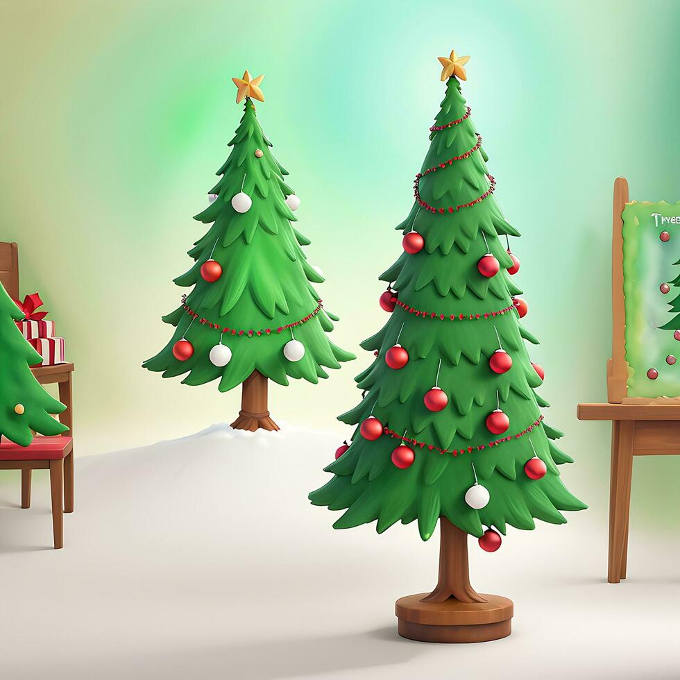 Vintage christmas tree with gifts concept photo