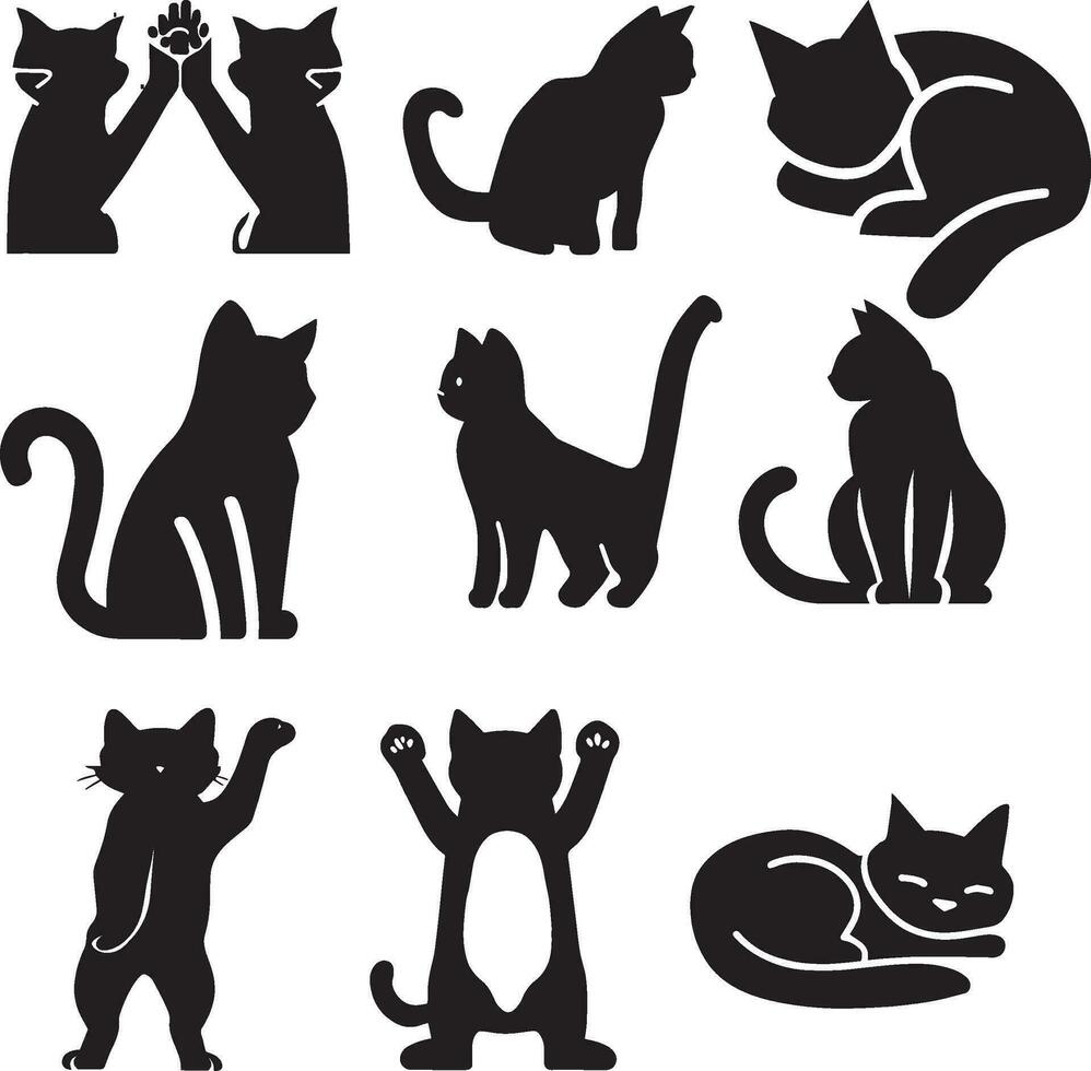 gatos silueta, gato vector