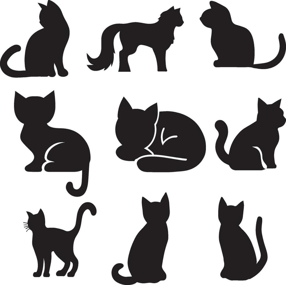 Cats silhouette, cat vector