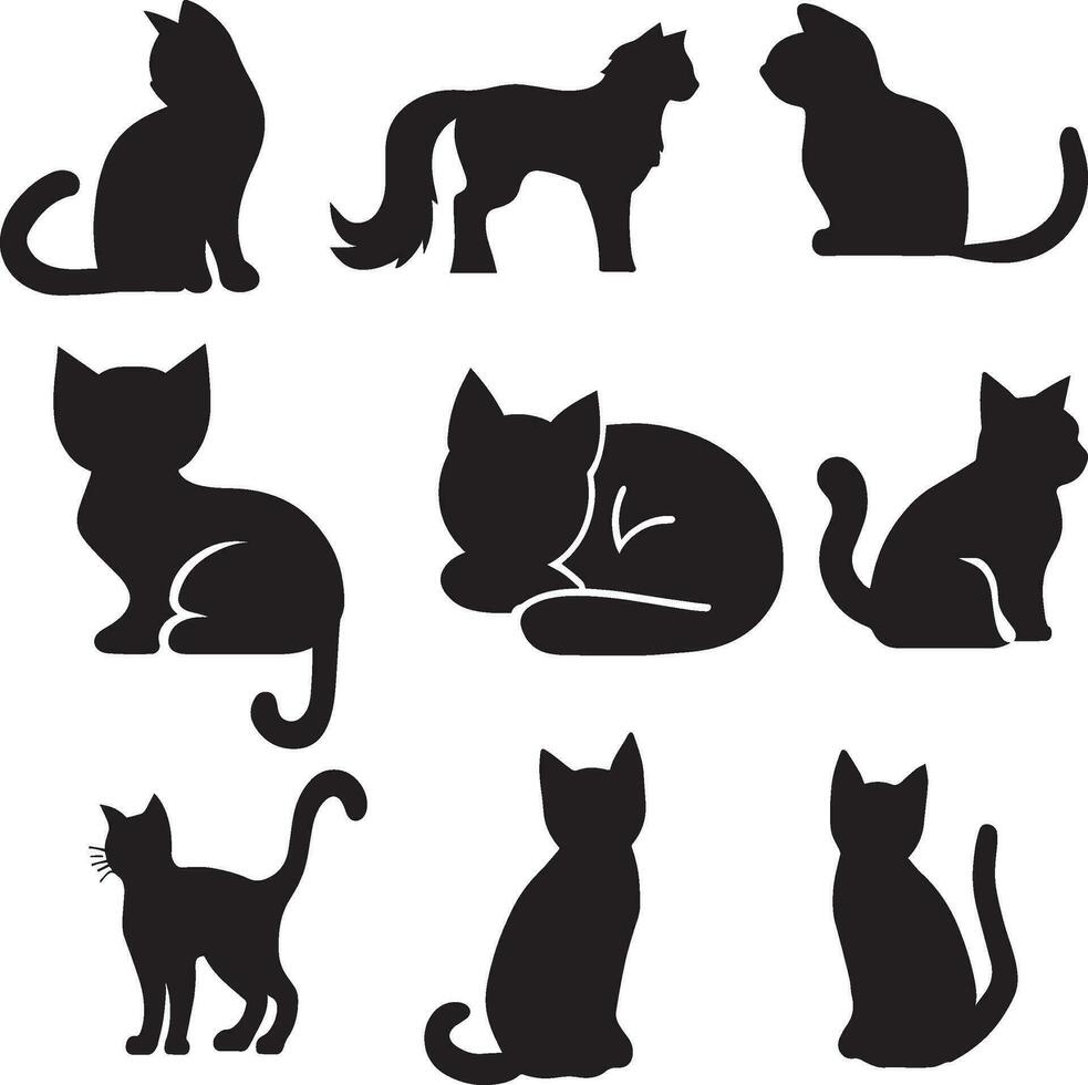 gatos silueta, gato vector