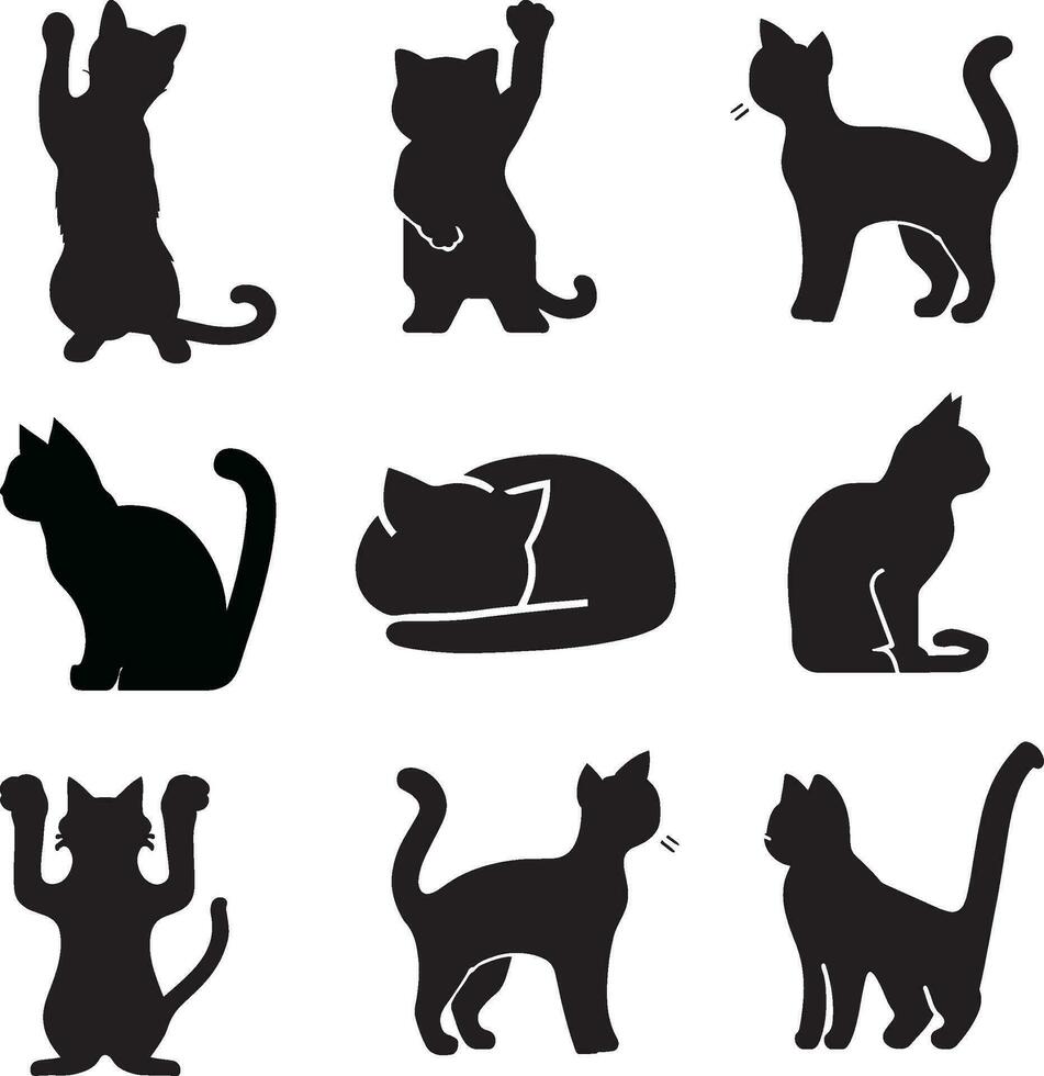 gatos silueta, gato vector