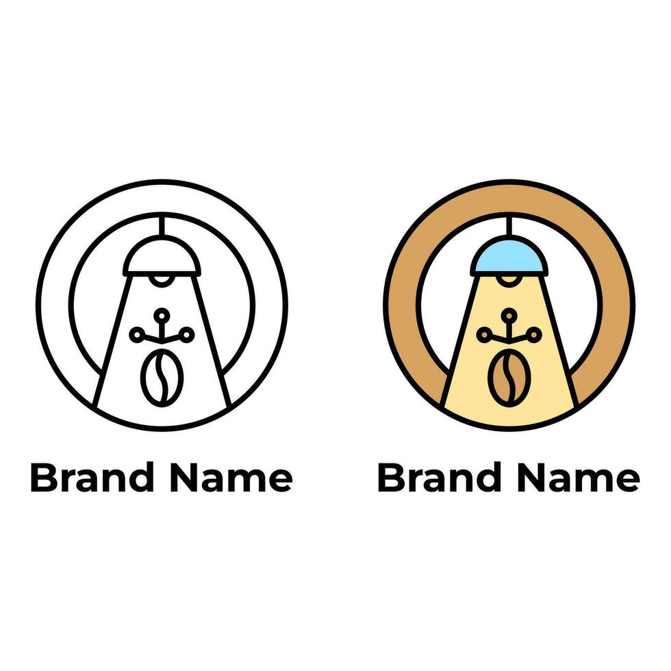 The logo design with circular lights and coffee shapes is suitable for cafe and restaurant business logos vector