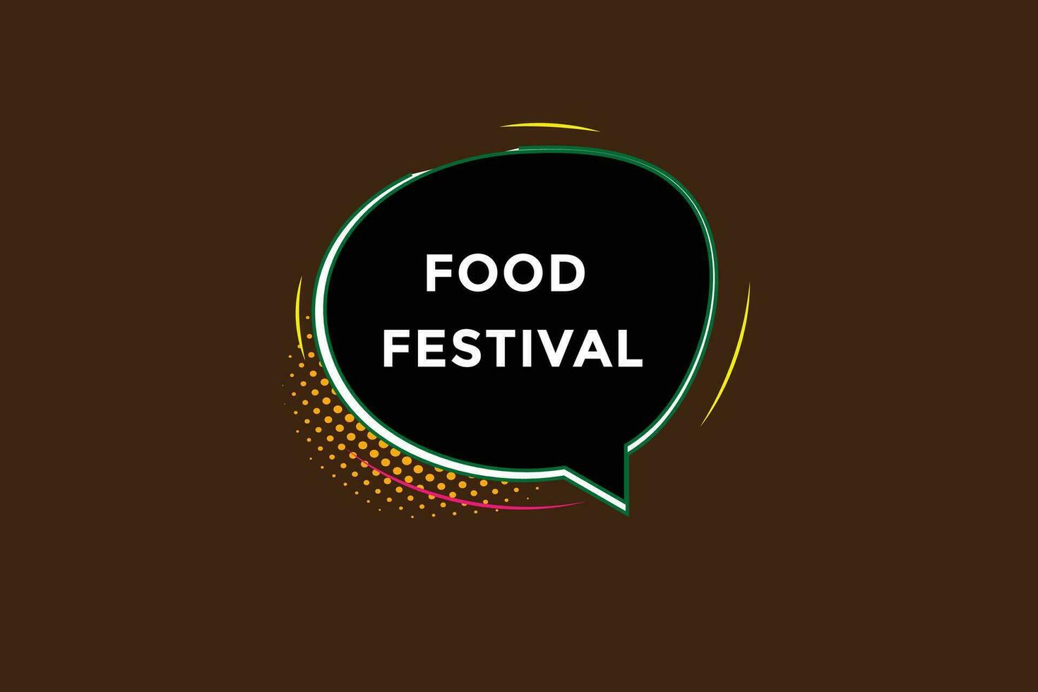 nuevo comida festival, nivel, firmar, discurso, burbuja bandera, vector