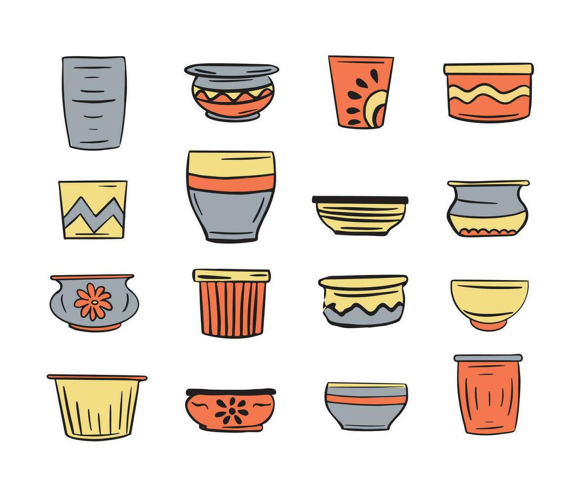 Pots for home flowers and plants Gardening.Interior concept.Vector illustration. vector