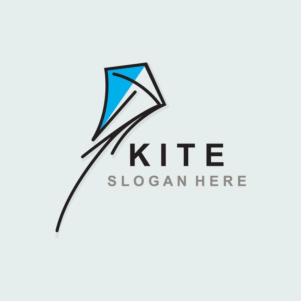 Kite Logo Design. paper kite handrawn style and creative. minimalist, and luxury logo vector