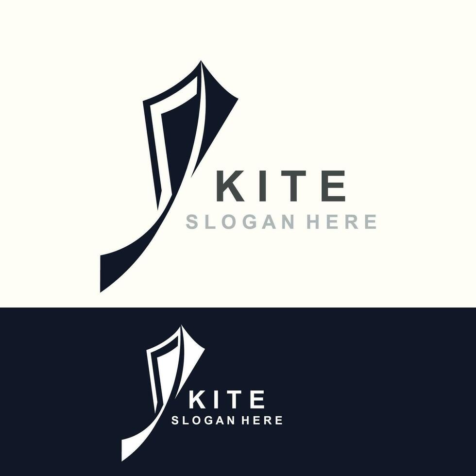 Kite Logo Design. paper kite handrawn style and creative. minimalist, and luxury logo vector