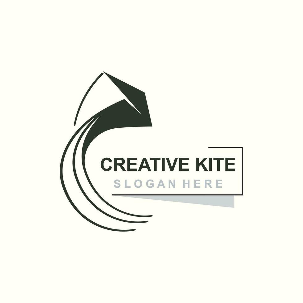 Kite Logo Design. paper kite handrawn style and creative. minimalist, and luxury logo vector