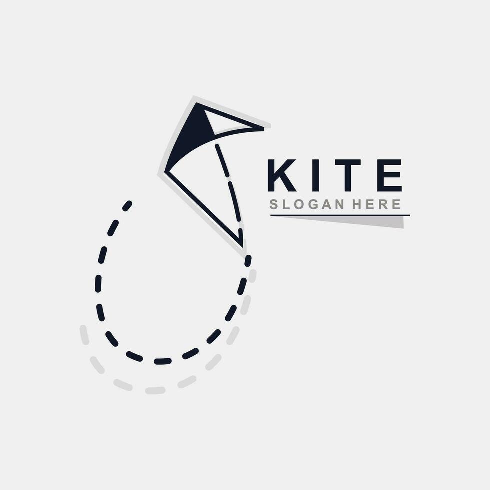 Kite Logo Design. paper kite handrawn style and creative. minimalist, and luxury logo vector