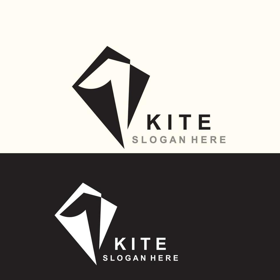 Kite Logo Design. paper kite handrawn style and creative. minimalist, and luxury logo vector