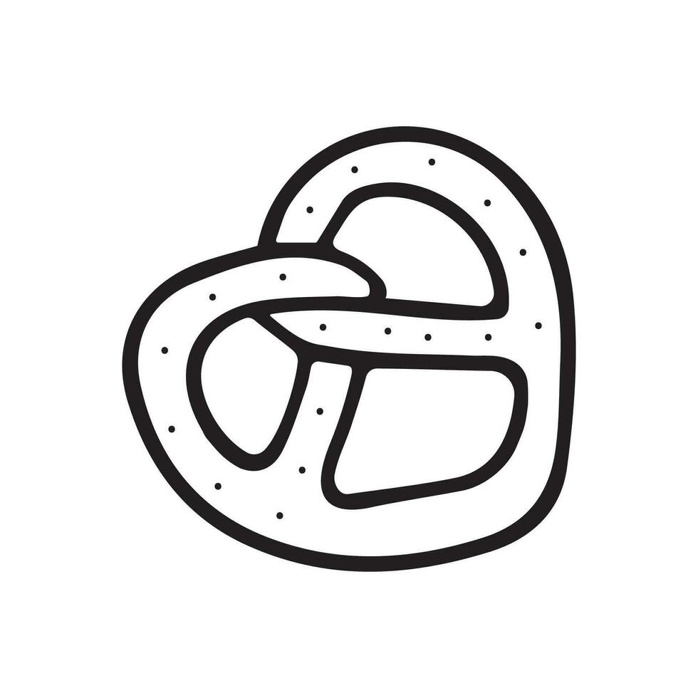 Hand drawn pretzel vector illustration.