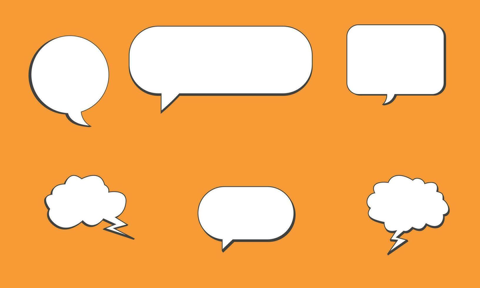 Set of blank speech bubbles. Set comics book balloon. Bubble speech phrase. Halftone shadows. Cartoon exclusive font label tag expression. Comic text sound effects. Cartoon balloon word design. vector