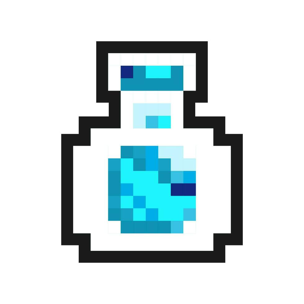 Blue Potion pixel art design for game asset vector