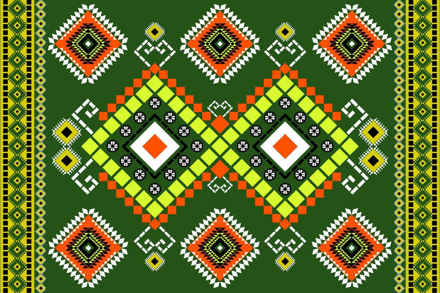 Seamless geometric ethnic asian oriental and tradition pattern design for texture and background. Silk and fabric pattern decoration for carpet, Thai clothing, wrapping and wallpaper vector