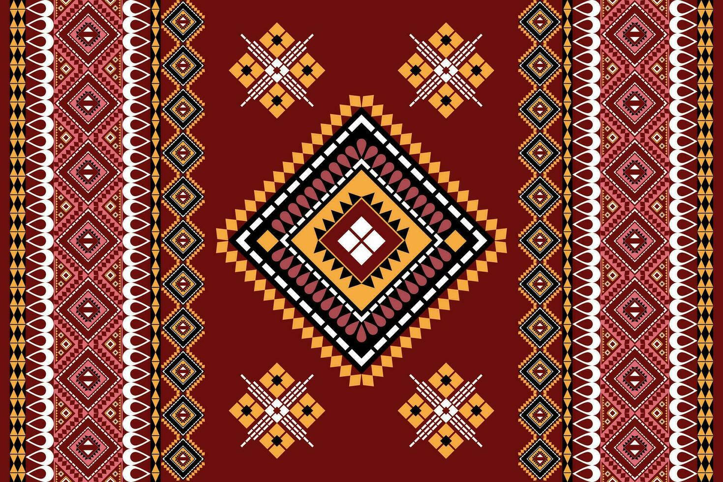 Seamless geometric ethnic asian oriental and tradition pattern design for texture and background. Silk and fabric pattern decoration for carpet, Thai clothing, wrapping and wallpaper vector