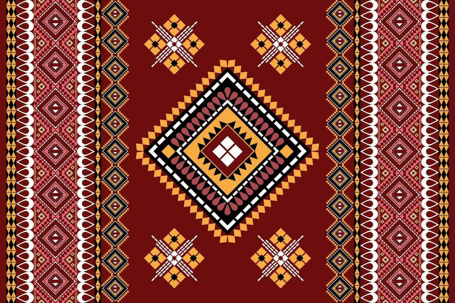 Seamless geometric ethnic asian oriental and tradition pattern design for texture and background. Silk and fabric pattern decoration for carpet, Thai clothing, wrapping and wallpaper vector