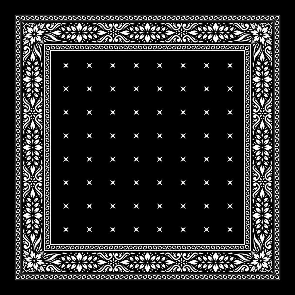 Simply Bandana decorated with white geometric ornament lines that can be applied to fabrics of various colors vector