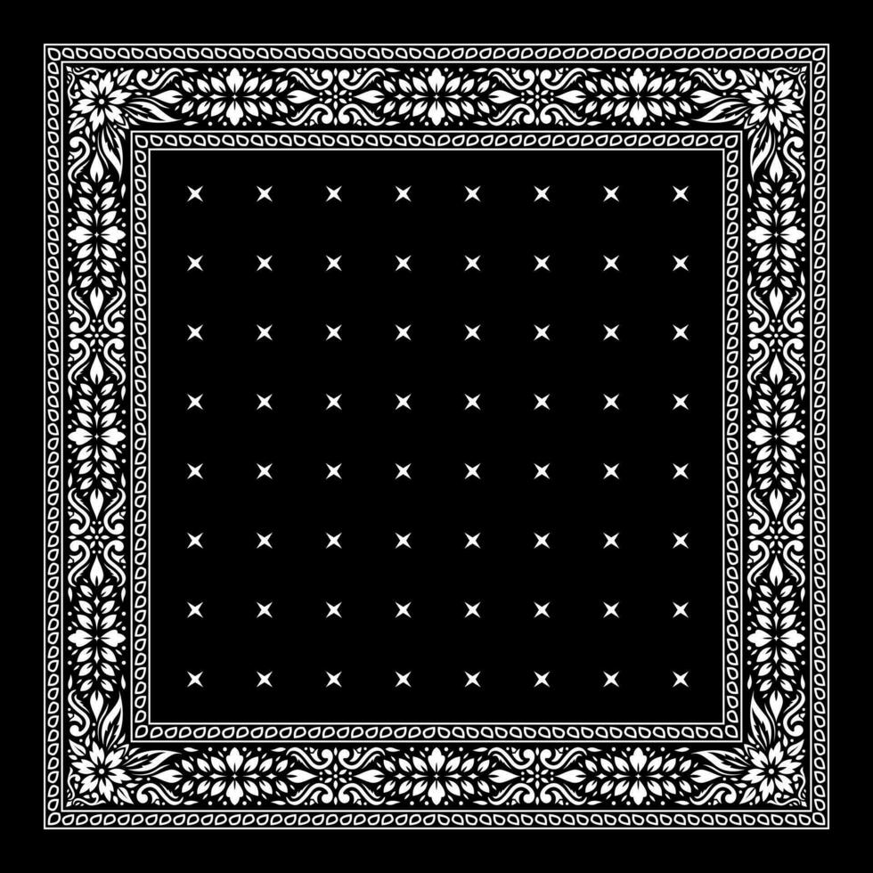 Simply Bandana decorated with white geometric ornament lines that can be applied to fabrics of various colors vector