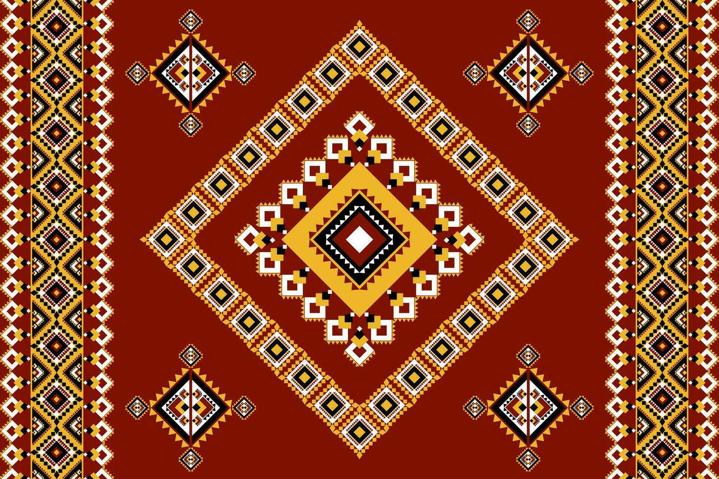 Seamless geometric ethnic asian oriental and tradition pattern design for texture and background. Silk and fabric pattern decoration for carpet, Thai clothing, wrapping and wallpaper vector