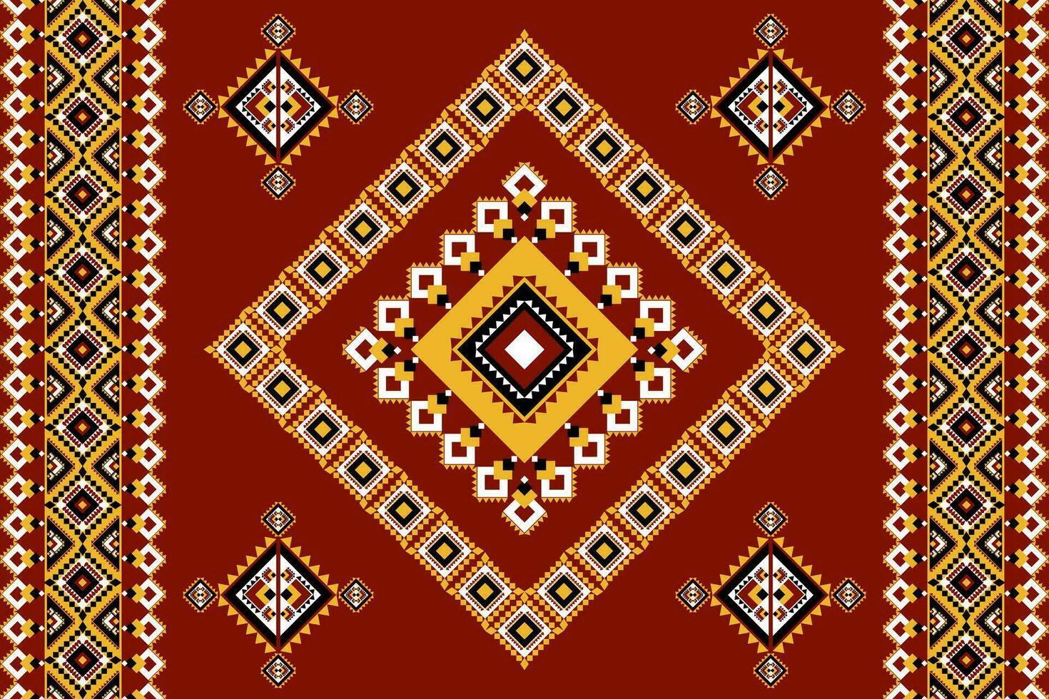 Seamless geometric ethnic asian oriental and tradition pattern design for texture and background. Silk and fabric pattern decoration for carpet, Thai clothing, wrapping and wallpaper vector