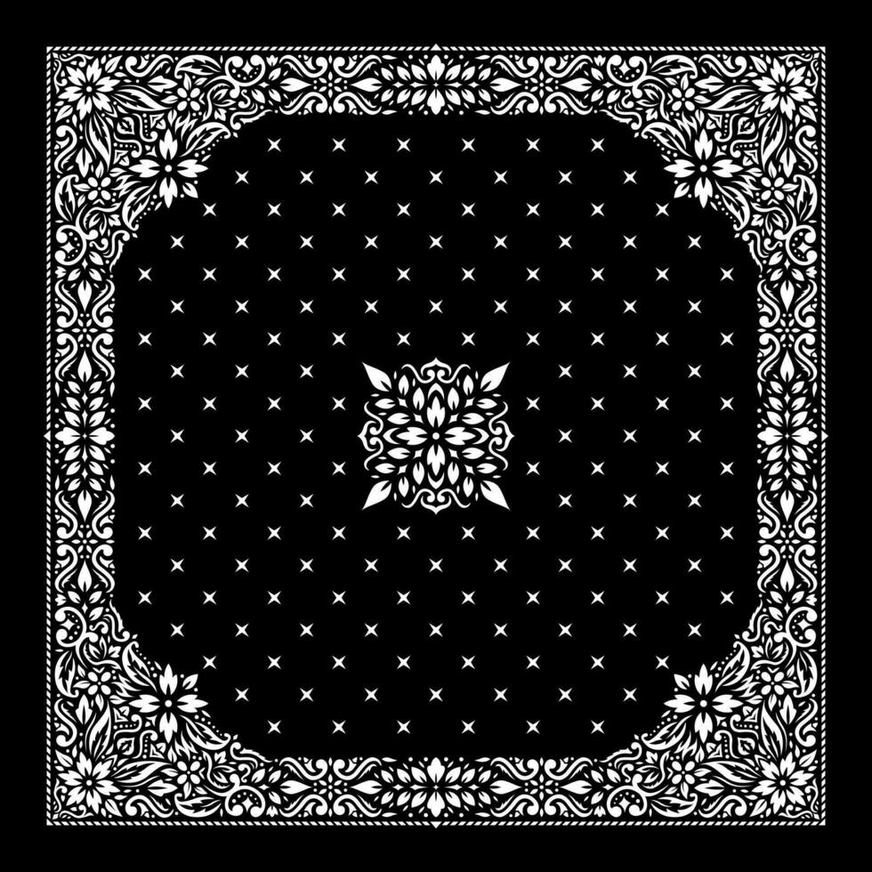 Simply Bandana decorated with white geometric ornament lines that can be applied to fabrics of various colors vector