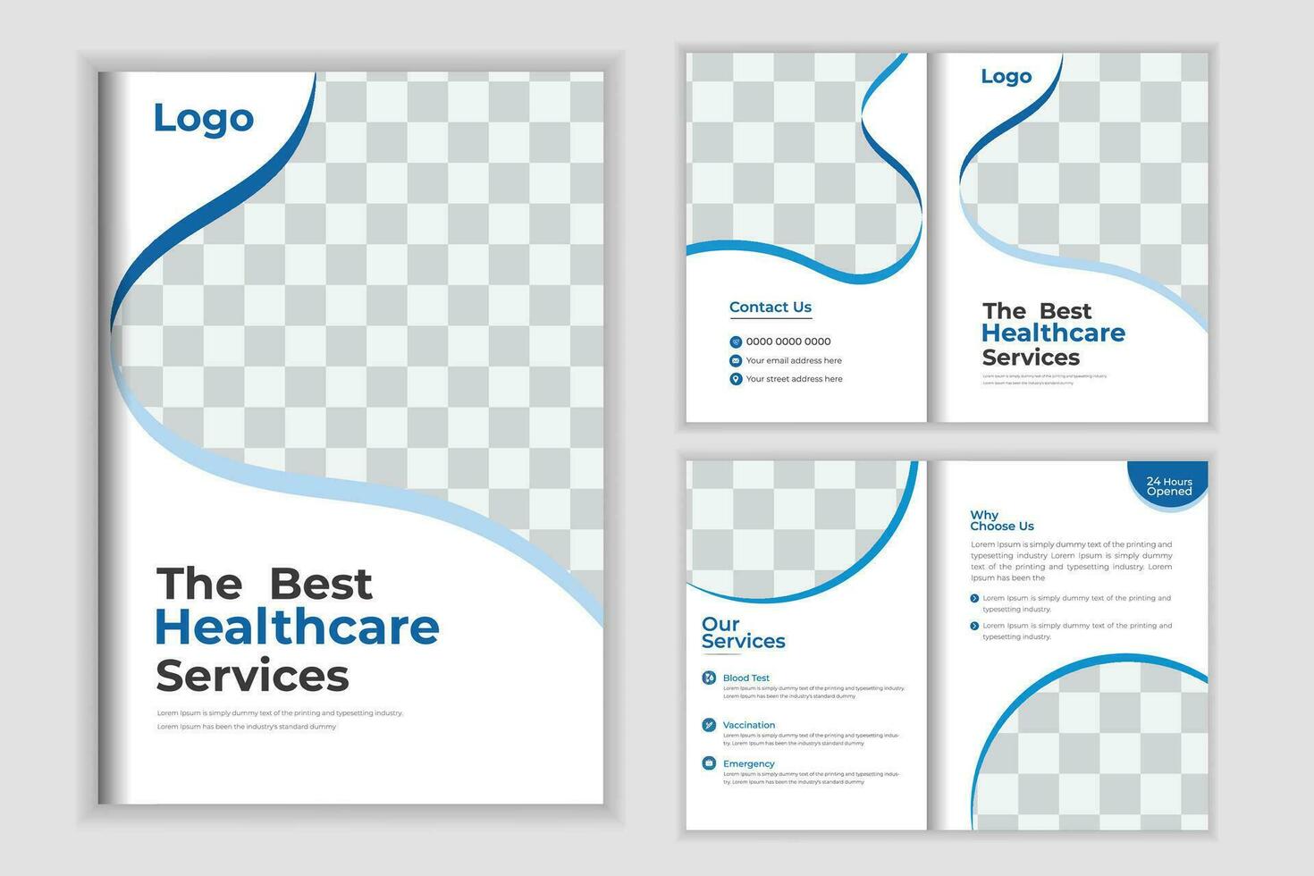 Medical Bi-Fold Brochure Design Template For Your Business vector