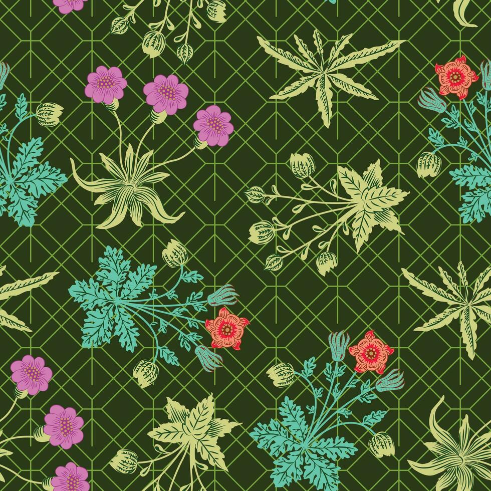 increíble floral modelo. vector