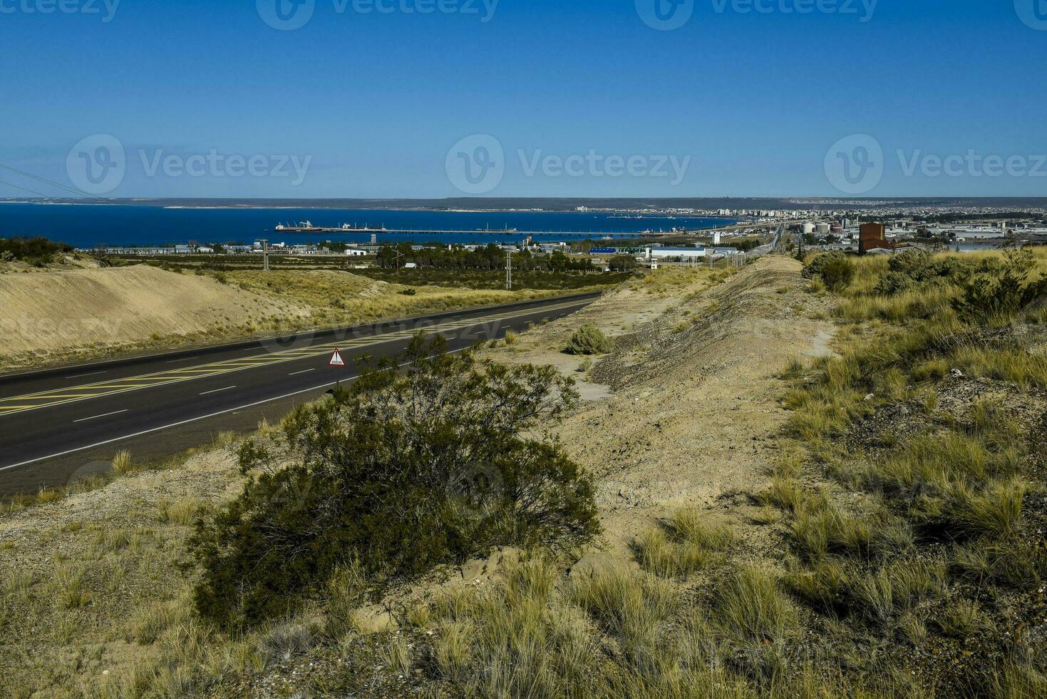 Puerto Madryn City, entrance portal to the Peninsula Valdes natural reserve, World Heritage Site, Patagonia, Argentina. photo