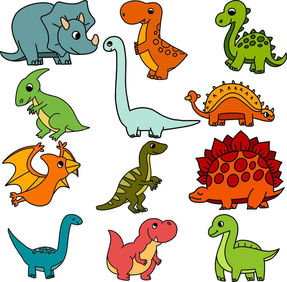 Cute Dinosaur Collection vector