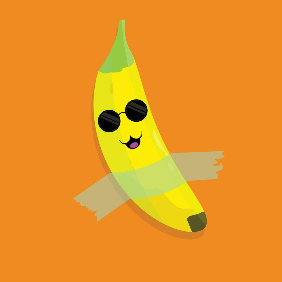 plátano vector ilustración en único estilo.