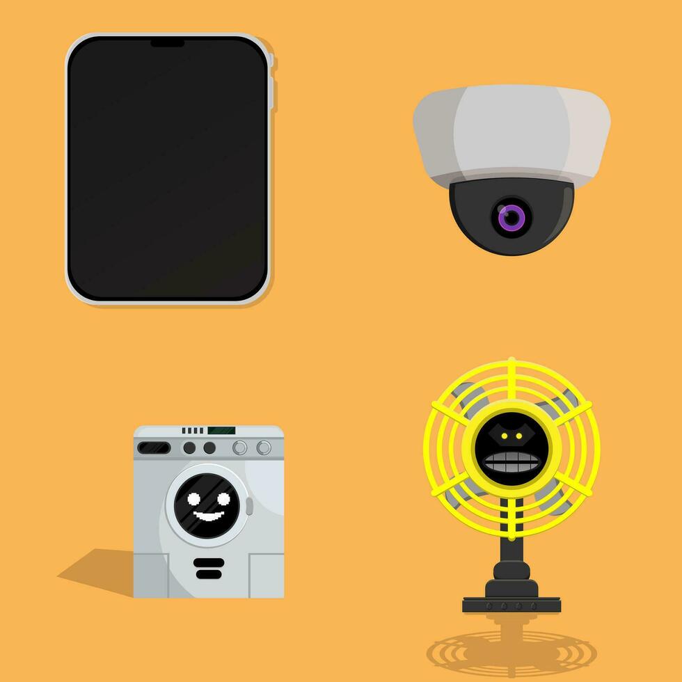 vector illustration of various electronic tools.